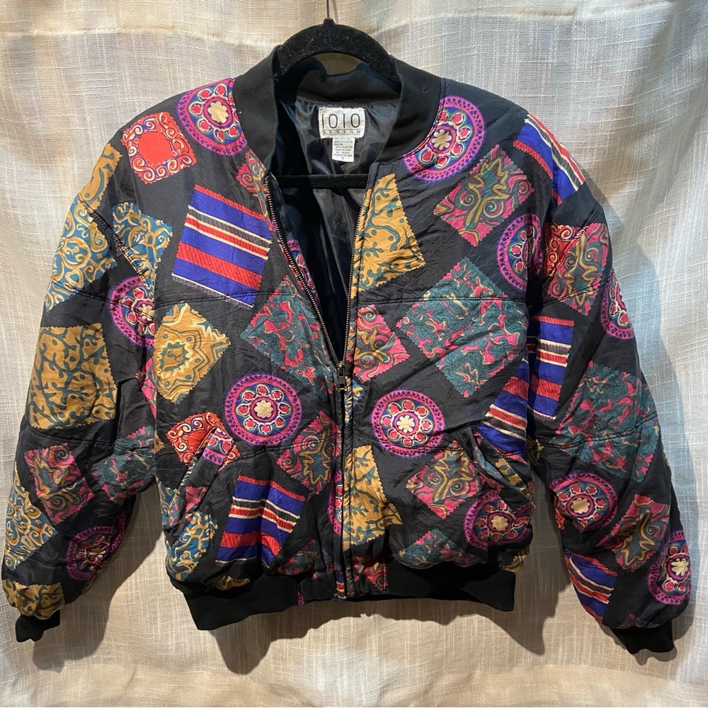 Vintage 100% Silk Bomber Jacket